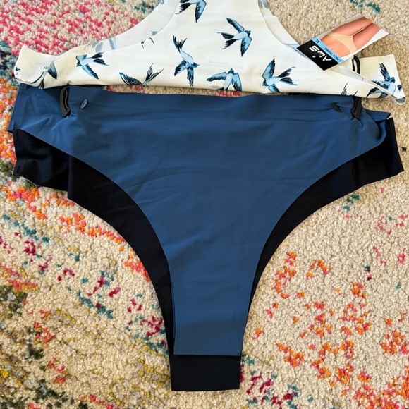 AQS Underwear Lot (3) Womens XL Blue Bird Graphic Panties Thong Set NEW NWT - Picture 3 of 8